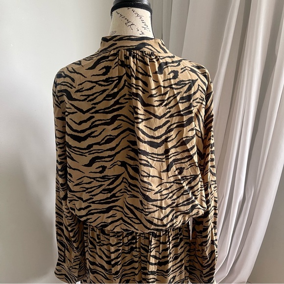 Zadig & Voltaire Rinka Tiger Black and Tan Animal Print Dress - Picture 5 of 11
